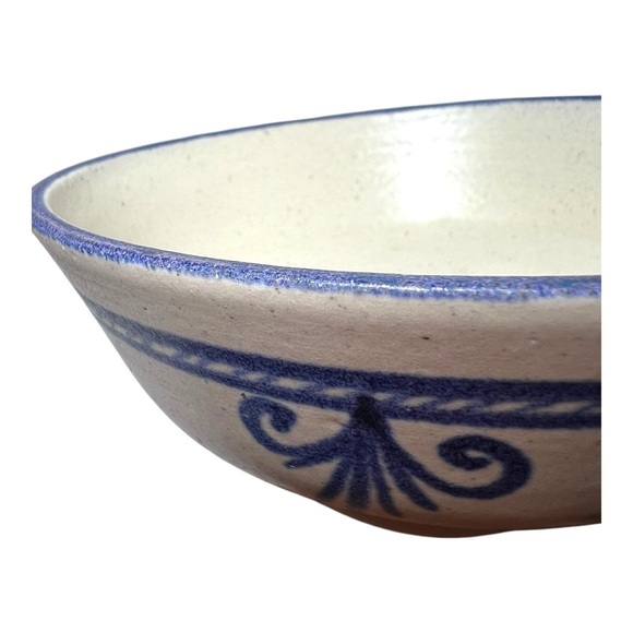 White Pottery Bowl Blue Designs/Ramen Noodle, Ice Cream, Snacks, or Decorative - Picture 9 of 12